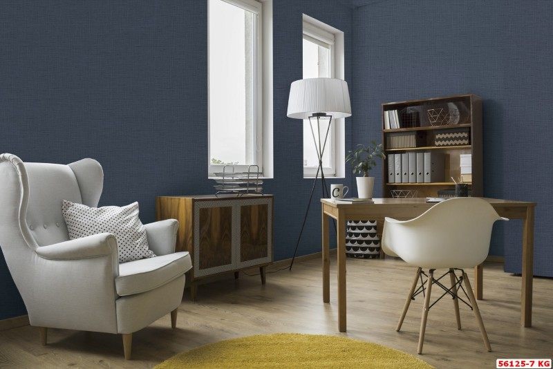 Dòng giấy dán tường màu xanh lam sẽ làm nổi bật và trang trí đẹp nội thất của bạn.